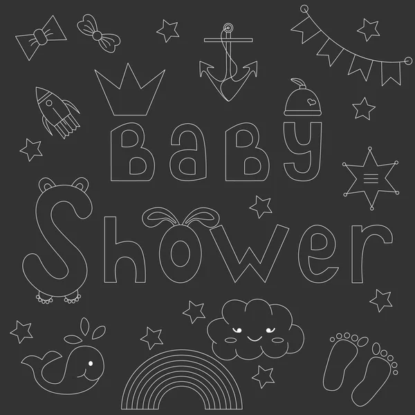 Baby shower invitation card — Stock Vector