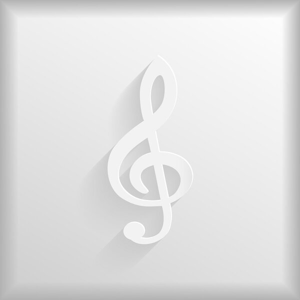 Paper treble clef silhouette