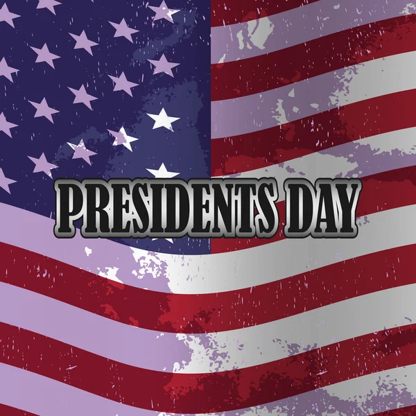 Bandera del Día de los Presidentes en una bandera estadounidense — Vector de stock
