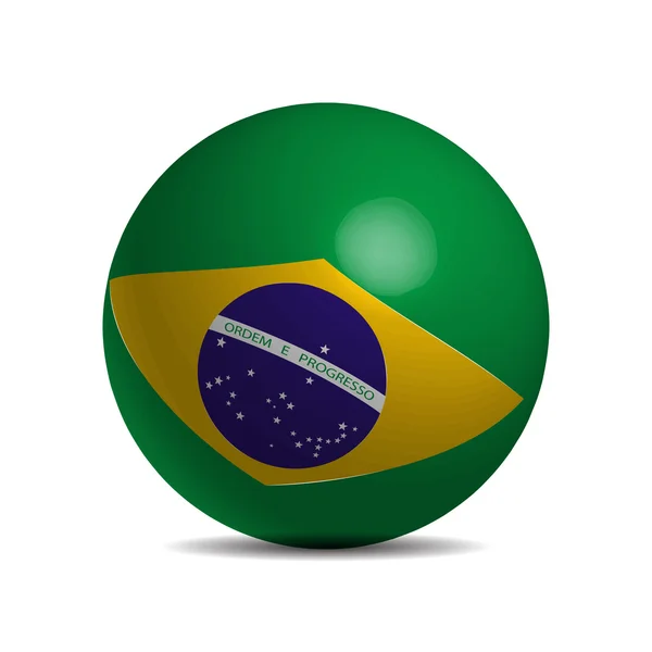 Прапор Бразилії на 3d м'яч — стоковий вектор