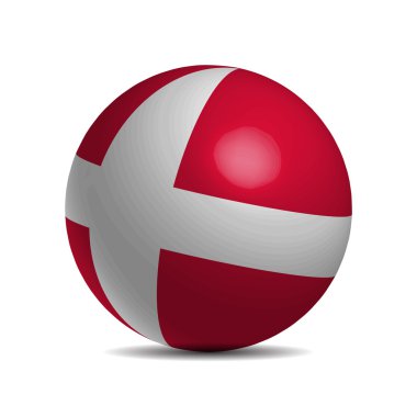 Danimarka bayrağı bir 3d top