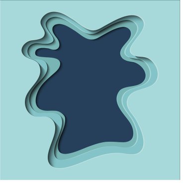 Kağıt kesme biçimi kış mavisi renginde olan vektör illüstrasyonu modern arkaplan