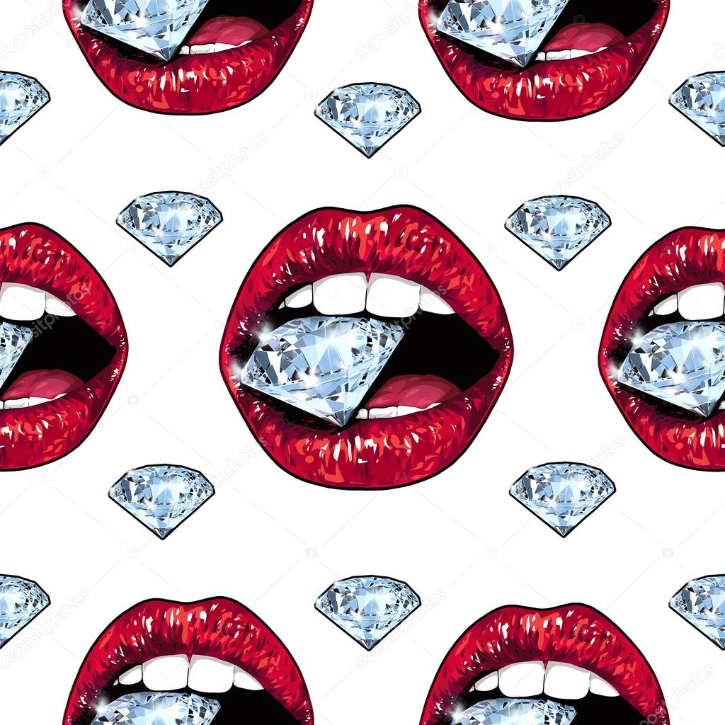 Diamond Lips Wallpaper