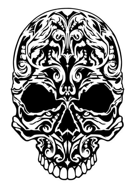 Иллюстрация черепа с узорами
.