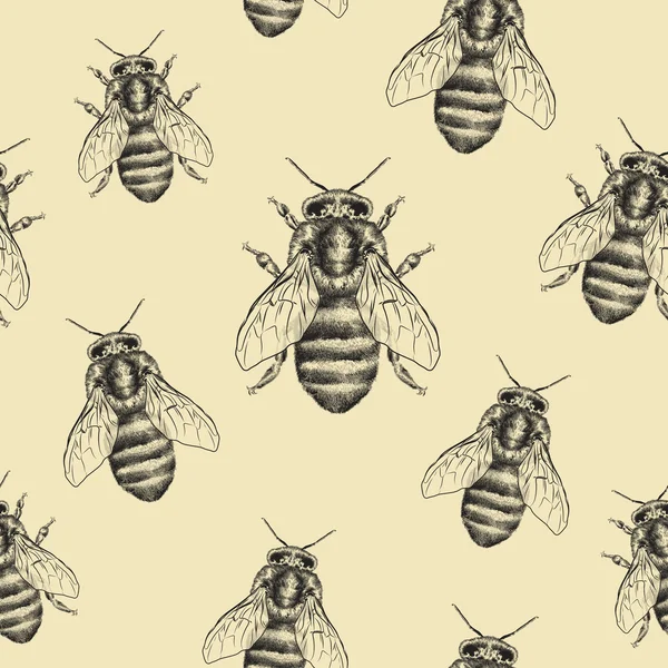 Текстура пчел. Бесшовный рисунок — стоковое фото