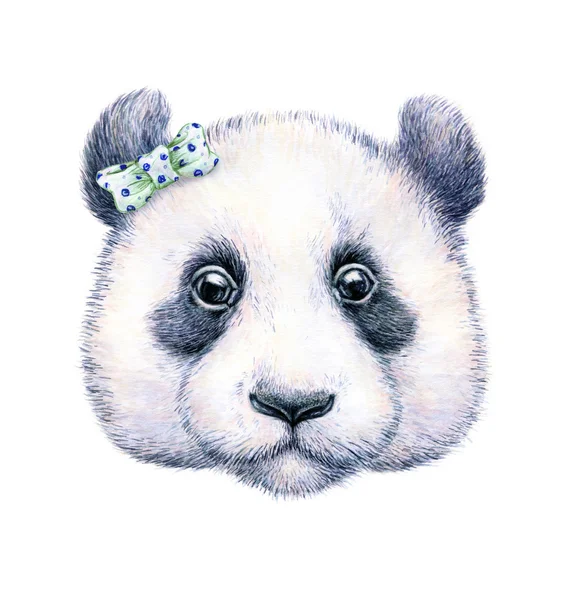 Quadro infantil desenho panda fundo azul - Conspecto