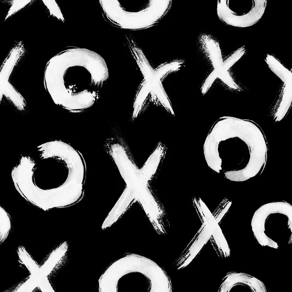 Tic-Tac-Toe. Grunge znak mrtvice černé a bílé pozadí. Textury tvar pro design. Abstraktní splash. Ruční práce. Směr výtvarného umění. Bezešvé vzor — Stock fotografie