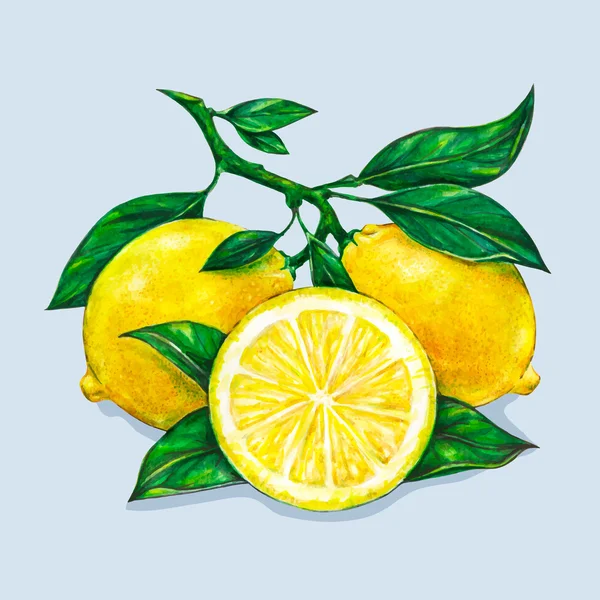 Красивый желтый лимон. Векторная иллюстрация. EPS 8 — стоковый вектор