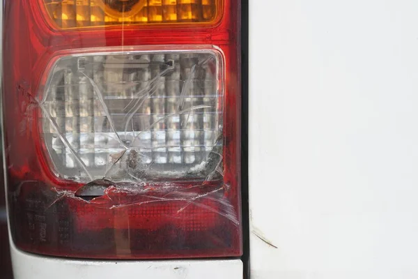 Close Gebroken Een Achterste Break Licht Van Een Auto Stockfoto