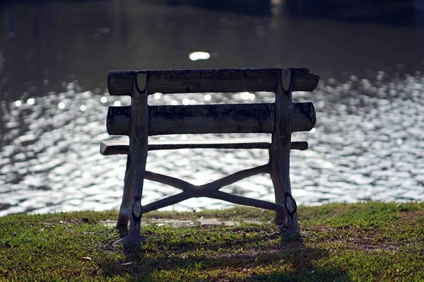 Cadeira Beira Mar Vazia Durante Pôr Sol — Fotografia de Stock