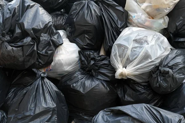 Uma Vaidade Uma Divisão Total Saco Lixo Preparar Para Coletor — Fotografia de Stock