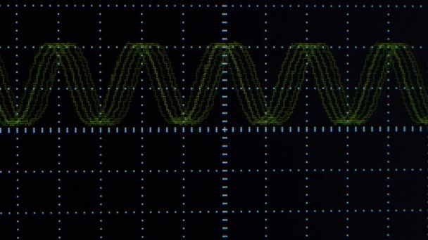 Unstable Sine Wave Signal Real Measure Osiloscope Meter — Stock Video