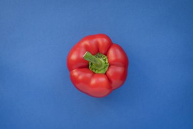 Mavi arka planda kırmızı biber. Ücretsiz renk biçimi.