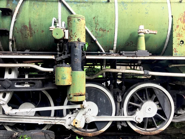 Closeup Vintage train railway transportation — Stock Photo, Image