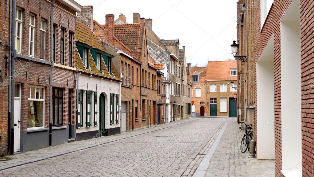 Old town city in Brugge Belgium