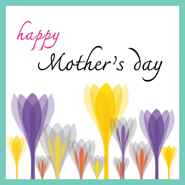 Happy mothers day with tulip — Stock Vector