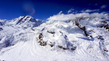Alp Dağları görünümü kar 