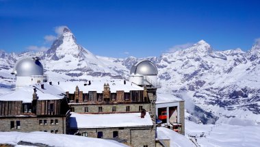 Gornergrat train station with Matterhorn peak clipart