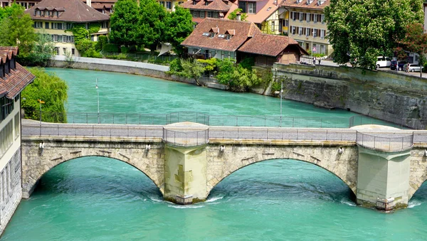 Landscape old town city and river — Stock Photo, Image