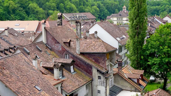 Widok z góry stare miasto miasta i dom dach — Zdjęcie stockowe