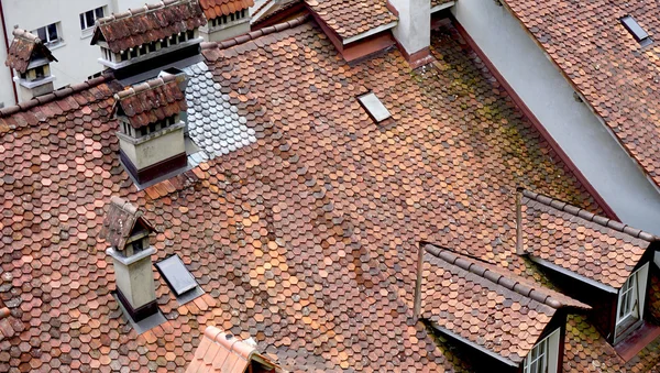 Close up old town city house roof — Stock Photo, Image