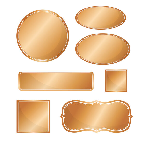Blank metallic icon set copper color