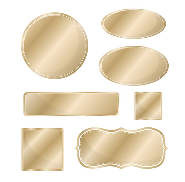 Blank metallic icon set bronze