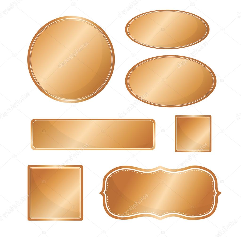 Blank metallic icon set copper color