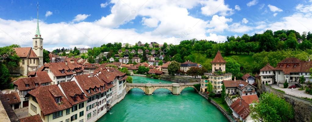 Panorama view of historical old town city Bern