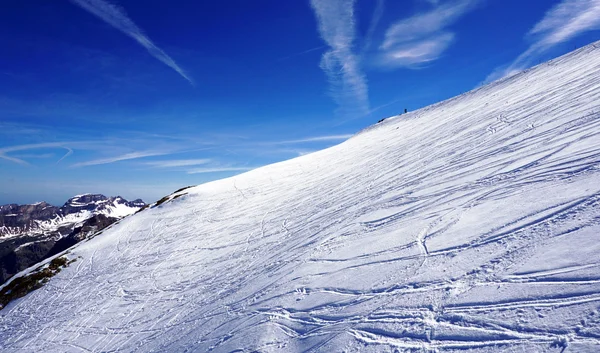 Titlis snow mountains scratch ski — Stok Foto