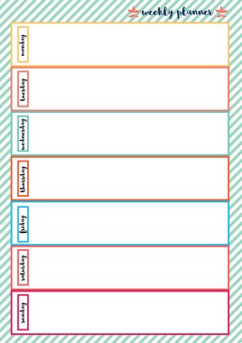 Weekly planner colorful frame 