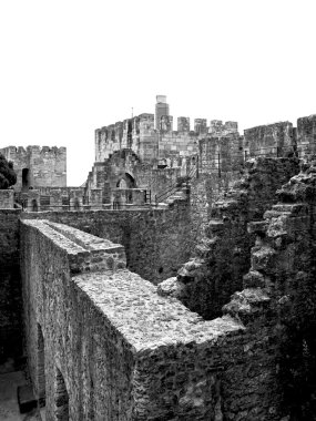 karmaşık alan kale siyah ve beyaz