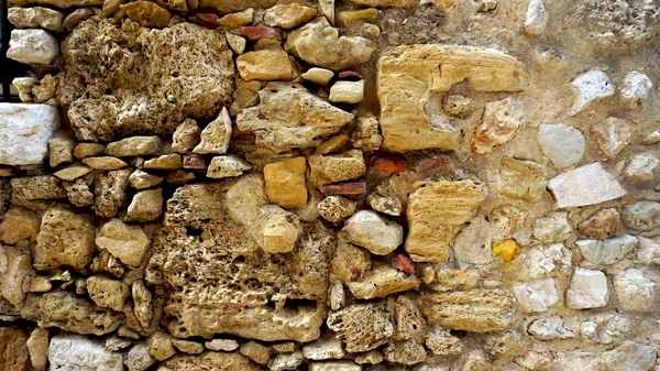 Ancient stone wall in castle horizontal — Stock Photo, Image