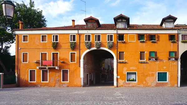 Orange color old charming building — Stock Photo, Image