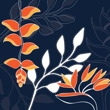 Tropikal çiçek illüstrasyon deseni