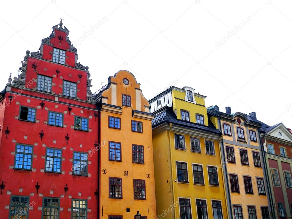 colorful houses in Stockholm old town city