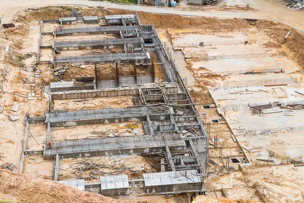 Overzicht van Stichting werken op de bouwplaats — Stockfoto