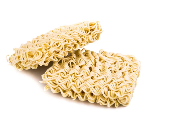 Uncooked instant noodles on white background — Stock Photo, Image