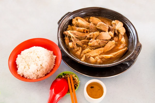 Prato Bak Kut Teh simples e autêntico com arroz — Fotografia de Stock