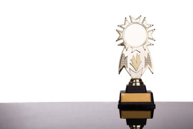 Beyaz zemin üzerine altın madalya Ödülü