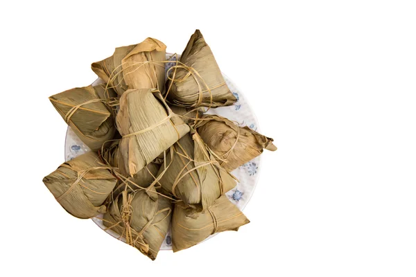 Un mucchio di tradizionali gnocchi di riso cinese Duanwu isolati su w — Foto Stock