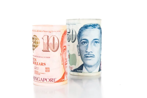シンガポール ・ ドルの通貨注重ねのクローズ アップ — ストック写真