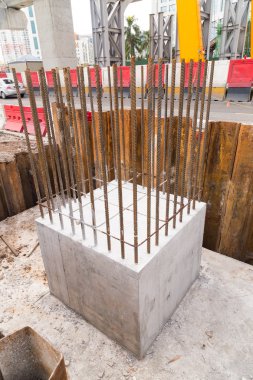 İnşaat sahasında Vakfı sütun yakın çekim