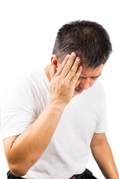 Érett férfi szenved fájdalmas fejfájás — Stock Fotó