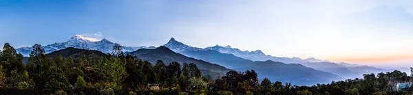 Panorama view of the Himalayan mountain range from Pothana, Nepal — Stock Photo, Image
