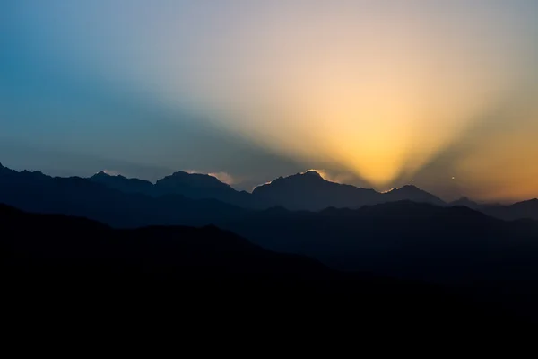 Serie von Sonnenaufgangsprogressionen über den Anapurna-Himalaya-Bereich, Nepal — Stockfoto