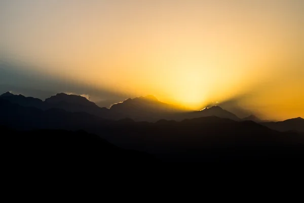 Serie de progresión del amanecer sobre la cordillera del Himalaya de Annapurna, Nepal — Foto de Stock