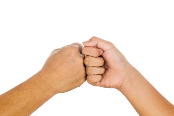 Fist bump gesturing an agreement and cooperation. — Stockfoto