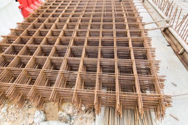 Concreate metal mesh takviye constructiion sitesinde