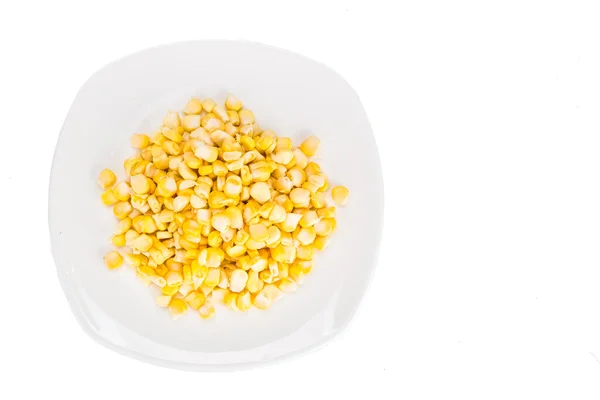 Vista aérea de granos de maíz fresco en plato — Foto de Stock